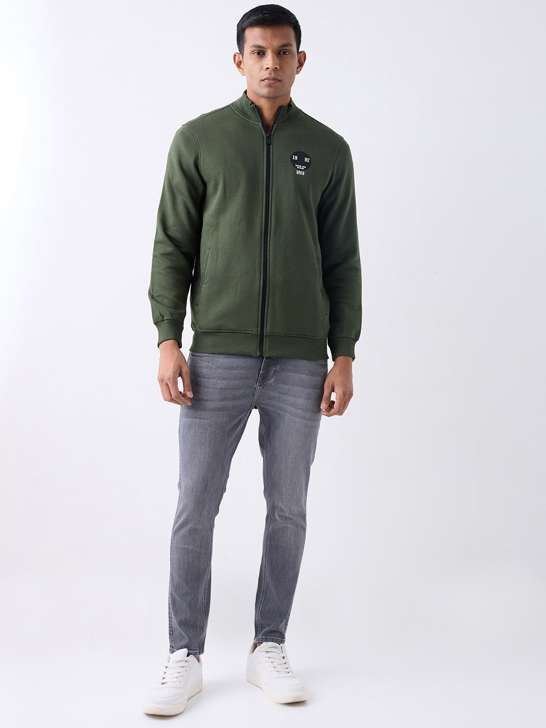 Spykar Grey Mid Rise Slim Fit Casual Jeans For Men