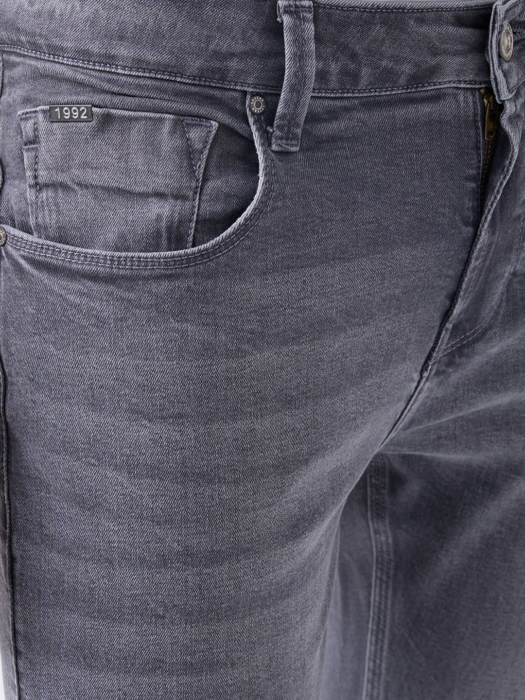 Spykar Grey Mid Rise Slim Fit Casual Jeans For Men
