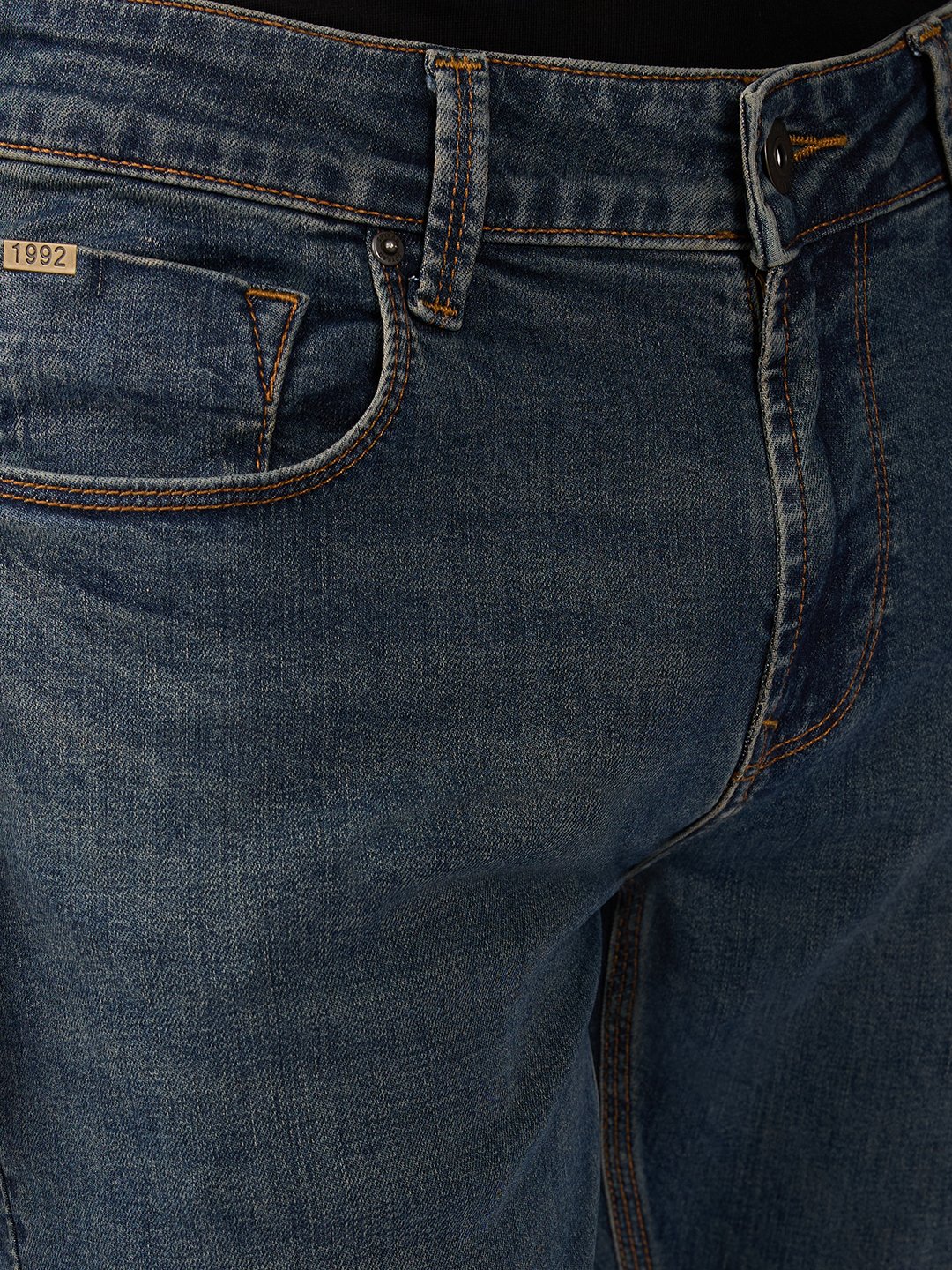 Spykar Vintage Blue Mid Rise Slim Fit Casual Jeans For Men