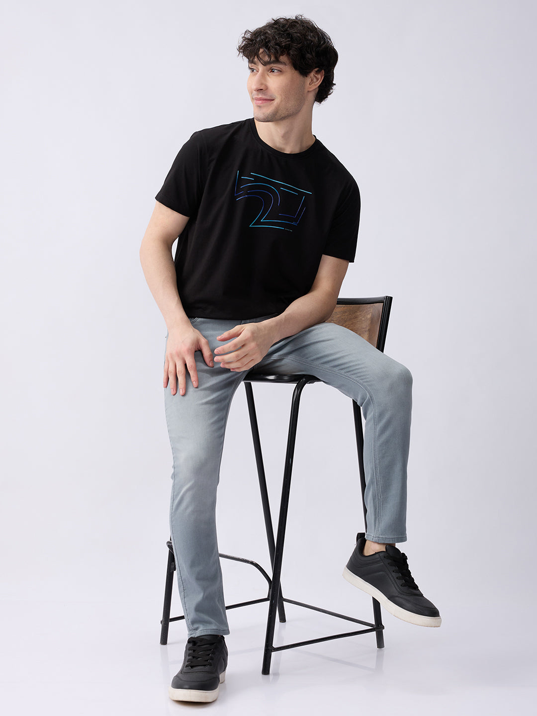 Spykar Light Grey Mid Rise Slim Fit Casual Jeans For Men
