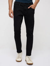 Men Kano Jeans Slim Fit Black Mid Rise