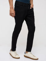 Men Kano Jeans Slim Fit Black Mid Rise