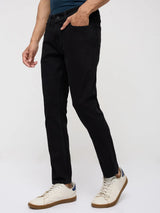 Men Kano Jeans Slim Fit Black Mid Rise