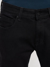 Men Kano Jeans Slim Fit Black Mid Rise