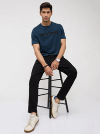 Men Kano Jeans Slim Fit Black Mid Rise