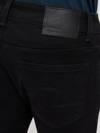 Men Kano Jeans Slim Fit Black Mid Rise