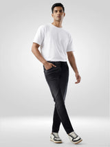 Men Kano Jeans Slim Fit Black Mid Rise