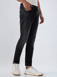 Men Kano Jeans Slim Fit Black Mid Rise
