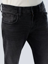 Men Kano Jeans Slim Fit Black Mid Rise