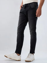 Men Kano Jeans Slim Fit Black Mid Rise
