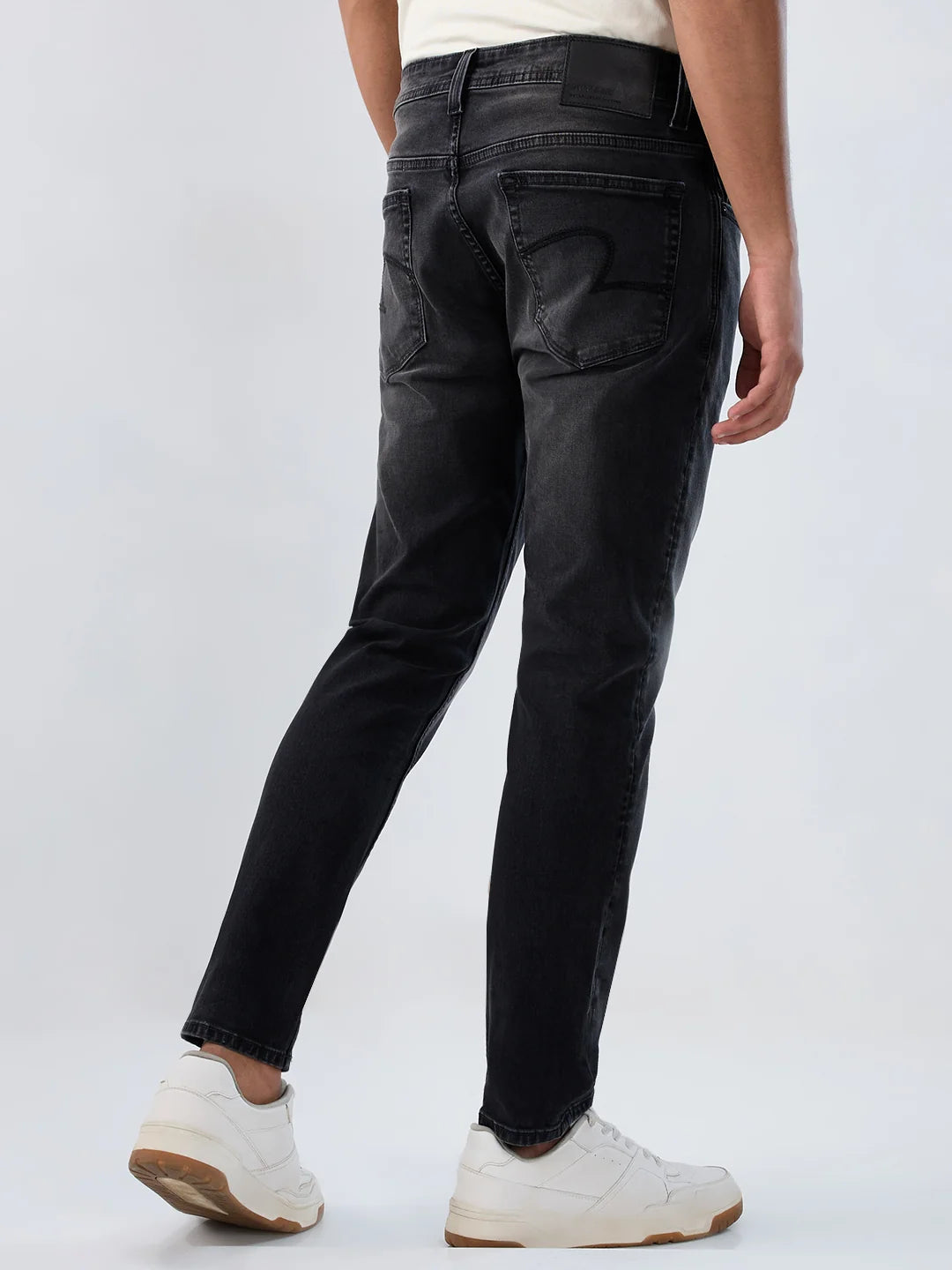 Men Kano Jeans Slim Fit Black Mid Rise