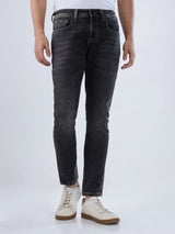 Men Kano Jeans Slim Fit Black Mid Rise