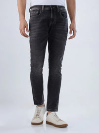 Men Kano Jeans Slim Fit Black Mid Rise