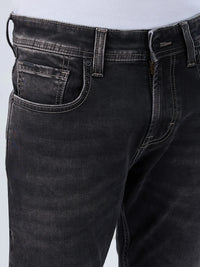 Men Kano Jeans Slim Fit Black Mid Rise
