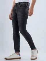 Men Kano Jeans Slim Fit Black Mid Rise