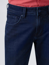Men Jeans Slim Fit Dark Blue Mid Rise