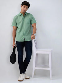 Men Jeans Slim Fit Dark Blue Mid Rise