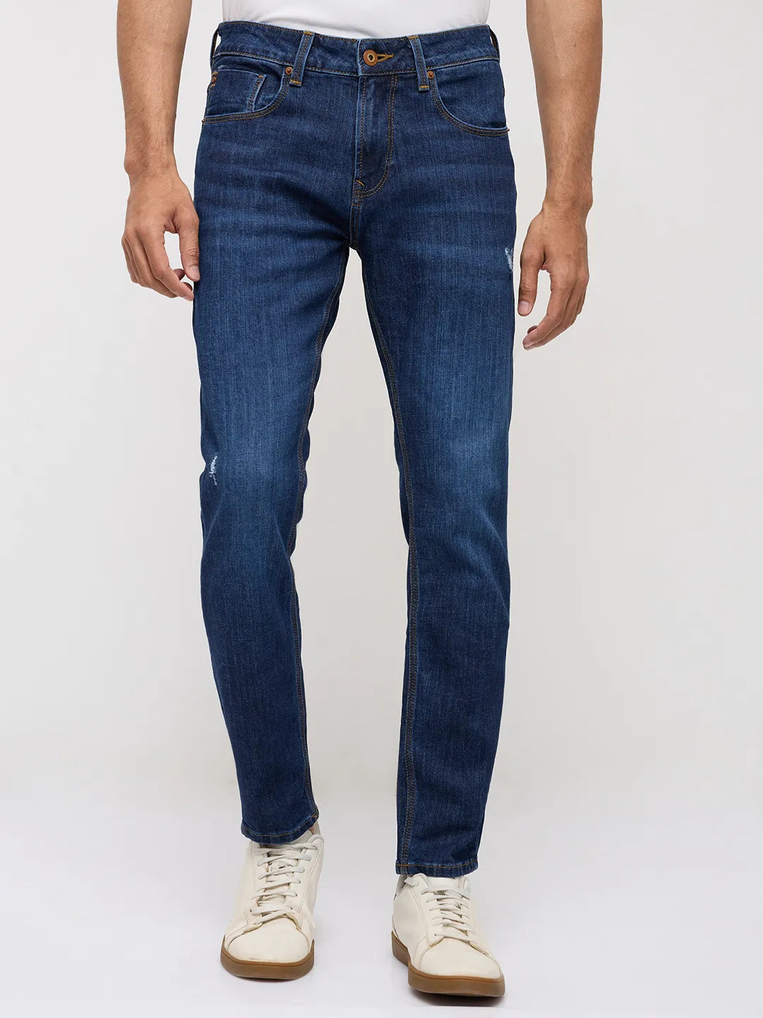 Men Kano Jeans Slim Fit Dark Blue Mid Rise