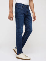 Men Kano Jeans Slim Fit Dark Blue Mid Rise