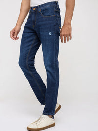 Men Kano Jeans Slim Fit Dark Blue Mid Rise