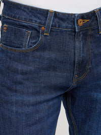 Men Kano Jeans Slim Fit Dark Blue Mid Rise