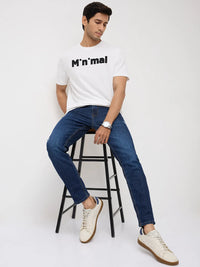 Men Kano Jeans Slim Fit Dark Blue Mid Rise