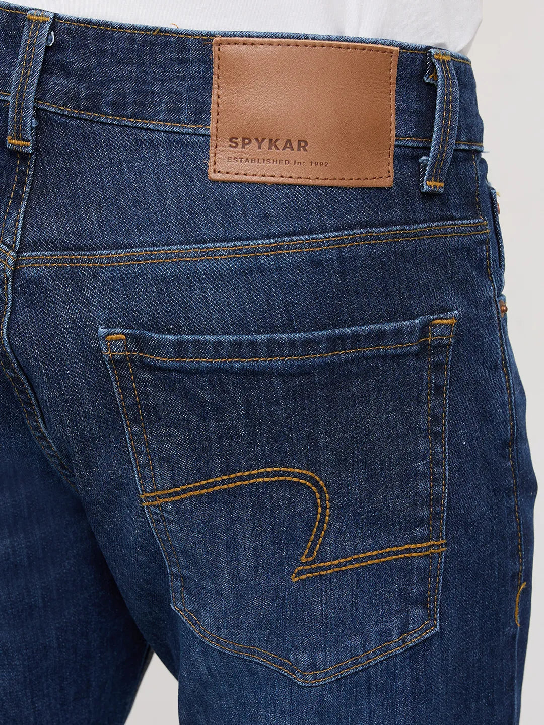 Men Kano Jeans Slim Fit Dark Blue Mid Rise
