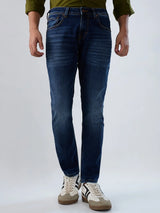 Men Kano Jeans Slim Fit Dark Blue Mid Rise