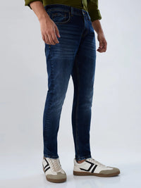 Men Kano Jeans Slim Fit Dark Blue Mid Rise
