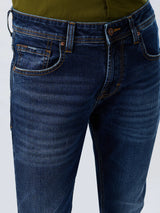 Men Kano Jeans Slim Fit Dark Blue Mid Rise