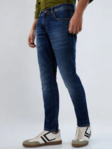 Men Kano Jeans Slim Fit Dark Blue Mid Rise