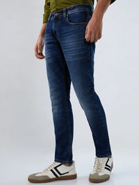 Men Kano Jeans Slim Fit Dark Blue Mid Rise