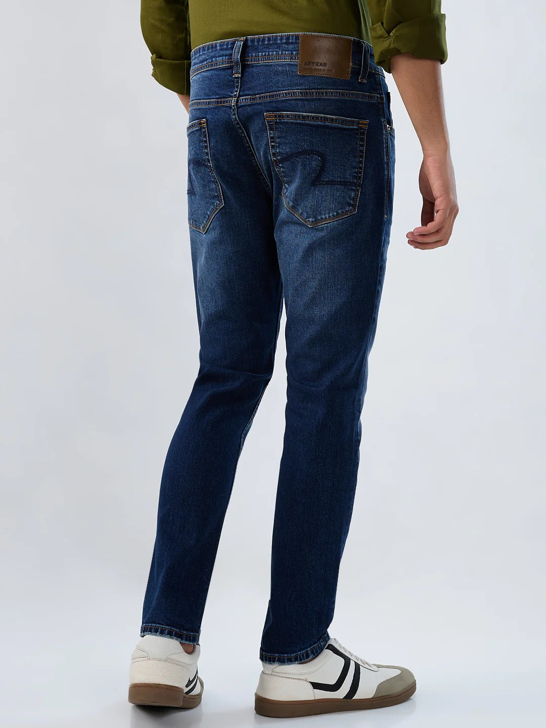 Men Kano Jeans Slim Fit Dark Blue Mid Rise