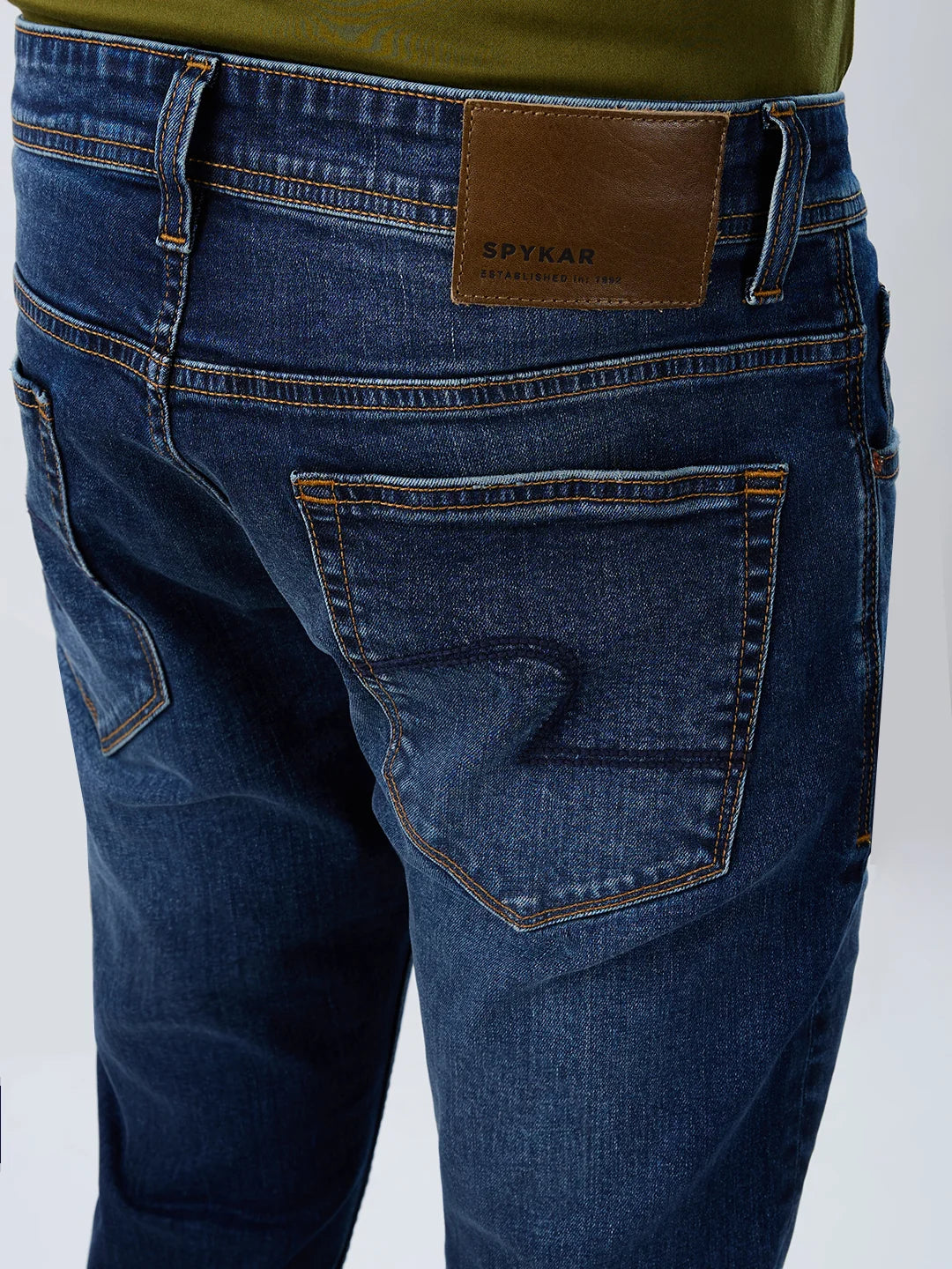 Men Kano Jeans Slim Fit Dark Blue Mid Rise