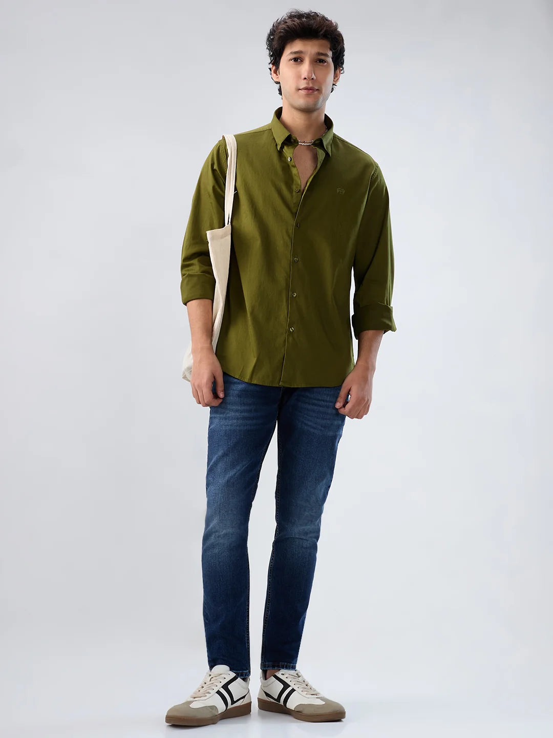 Men Kano Jeans Slim Fit Dark Blue Mid Rise