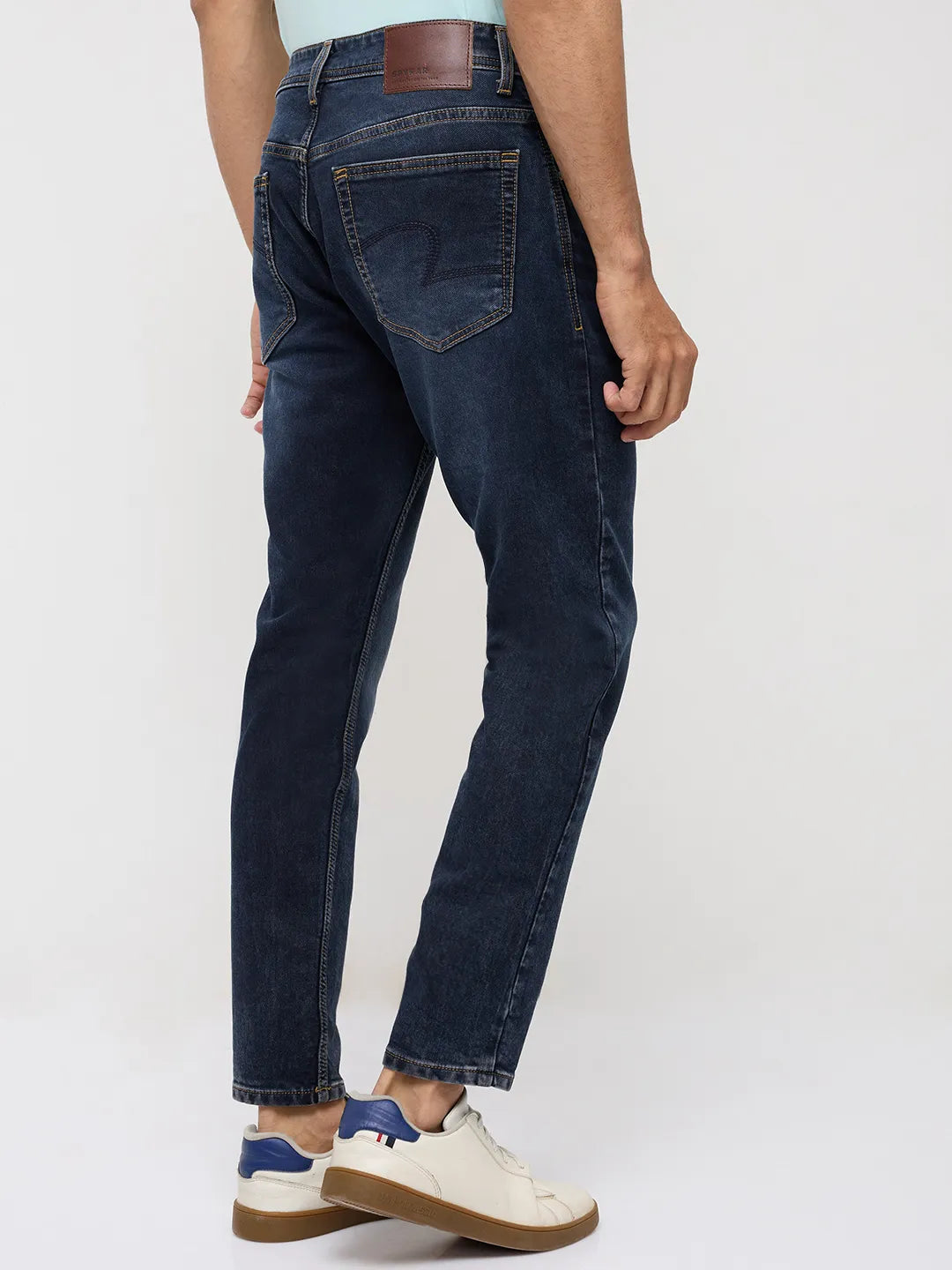 Men Kano Jeans Slim Fit Dark Blue Mid Rise