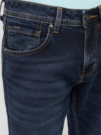 Men Kano Jeans Slim Fit Dark Blue Mid Rise