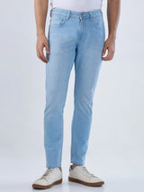 Men Kano Jeans Slim Fit Ice Blue Mid Rise