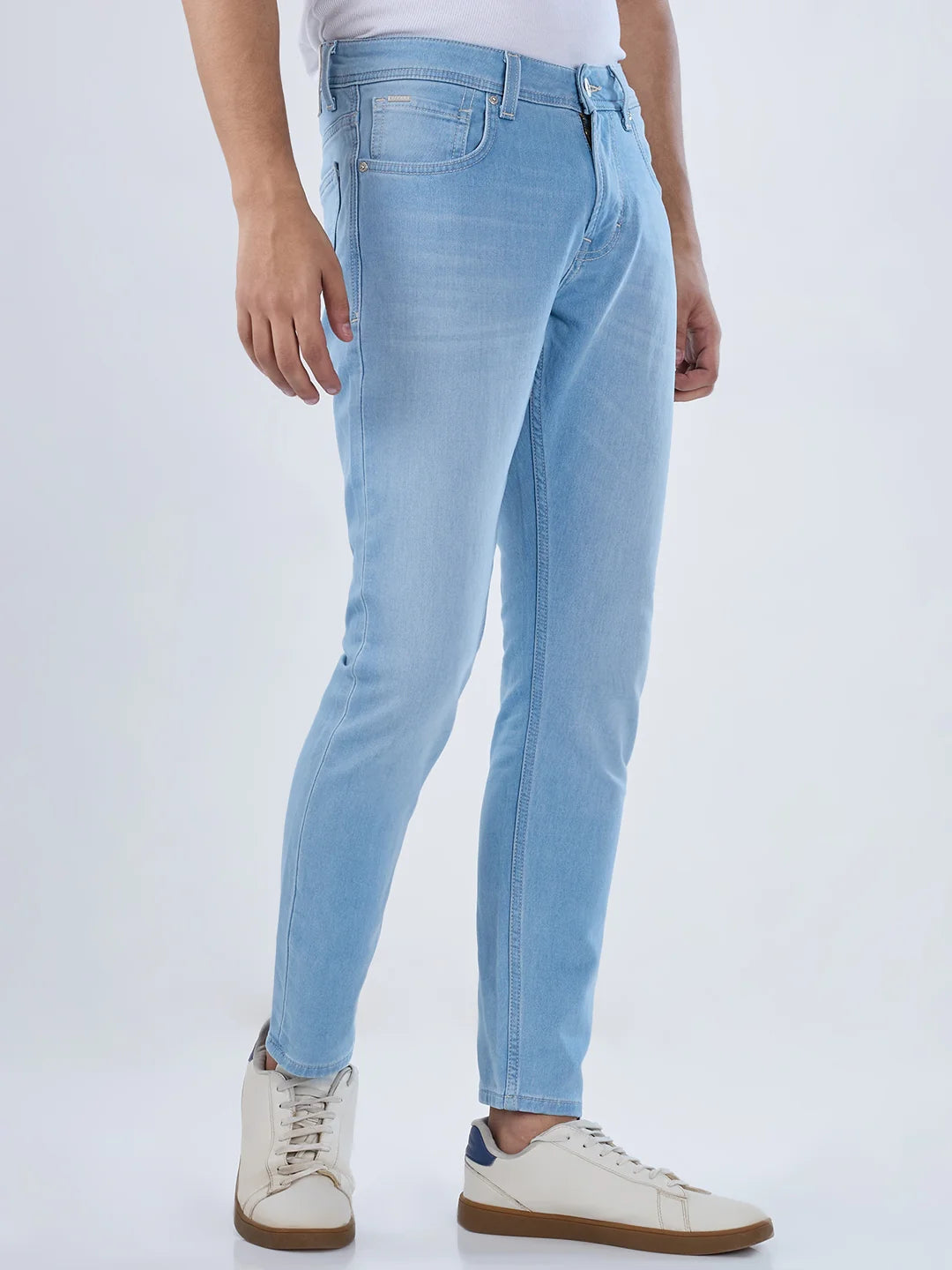 Men Kano Jeans Slim Fit Ice Blue Mid Rise