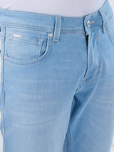 Men Kano Jeans Slim Fit Ice Blue Mid Rise