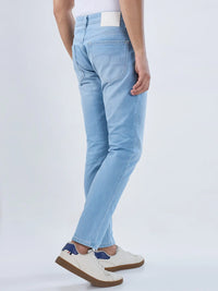 Men Kano Jeans Slim Fit Ice Blue Mid Rise
