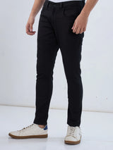 Men Kano Jeans Slim Fit Black Mid Rise
