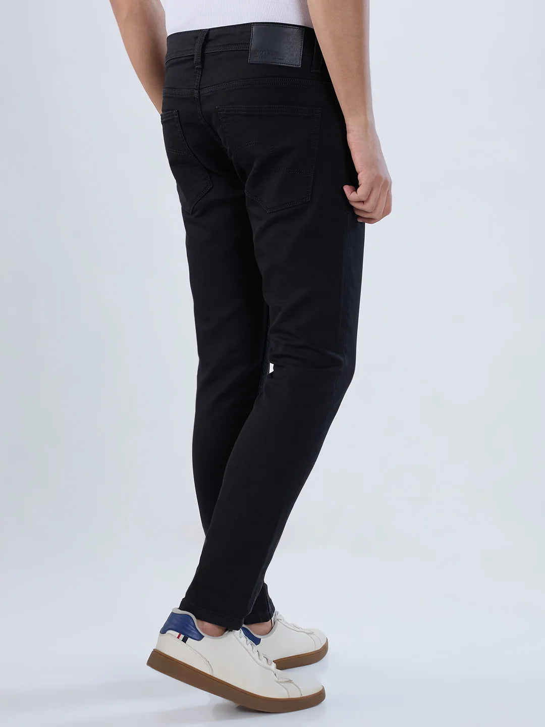Men Kano Jeans Slim Fit Black Mid Rise