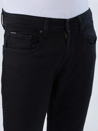 Men Kano Jeans Slim Fit Black Mid Rise
