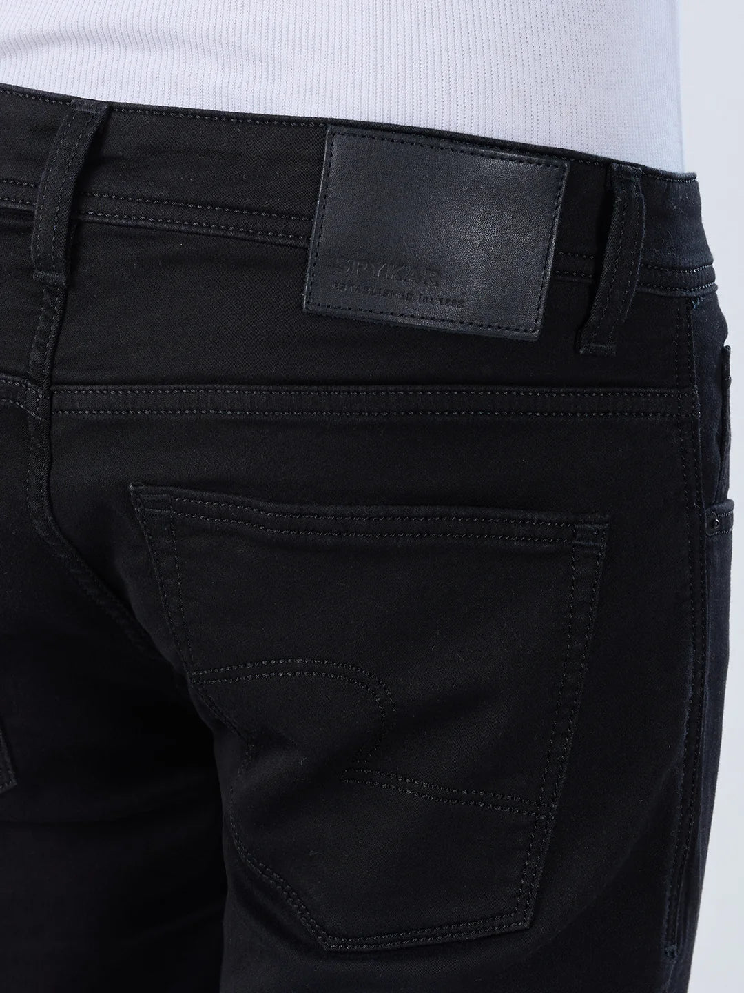 Men Kano Jeans Slim Fit Black Mid Rise