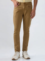 Men Kano Jeans Slim Fit Khaki Mid Rise