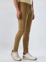 Men Kano Jeans Slim Fit Khaki Mid Rise
