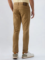 Men Kano Jeans Slim Fit Khaki Mid Rise