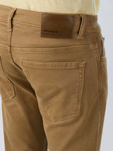 Men Kano Jeans Slim Fit Khaki Mid Rise
