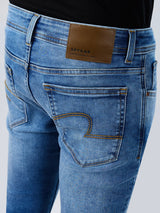 Men Jeans Slim Fit Light Blue Mid Rise